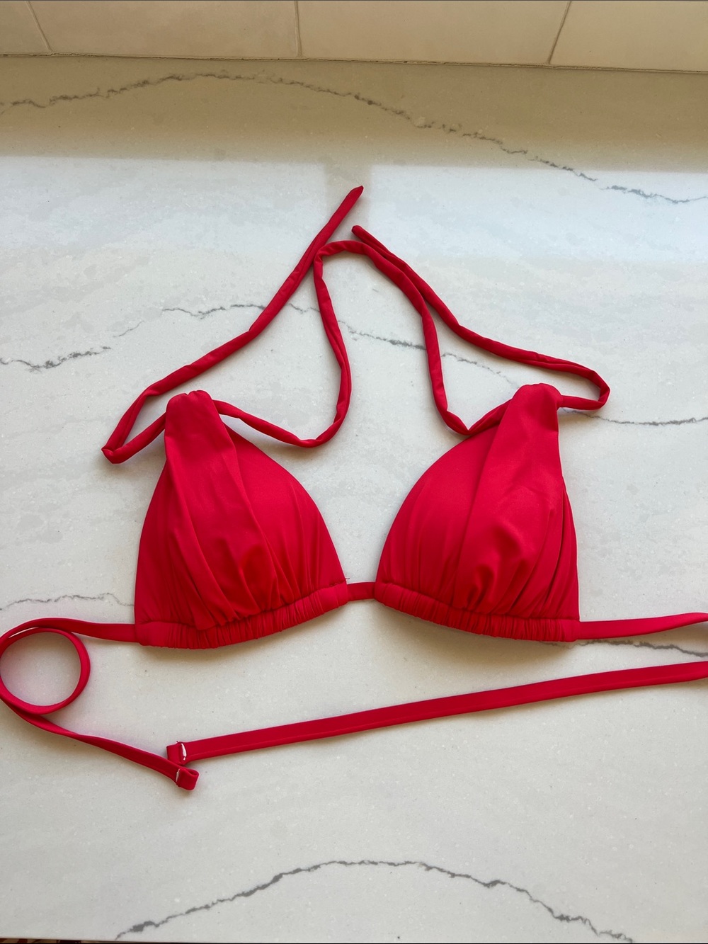 Island Goddess Halter Triangle Top - cherry size 2